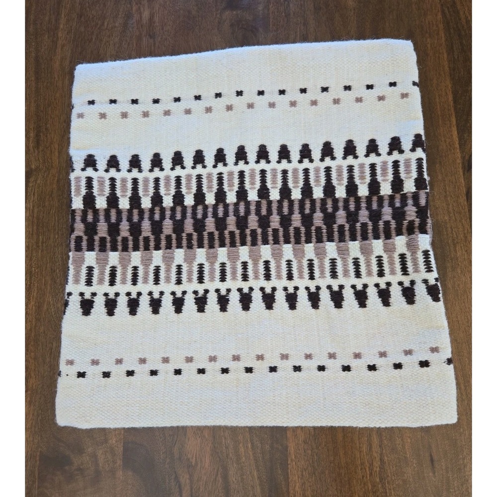 West Elm Fairisle Brown Handwoven Wool Blend Pillow Cover 20"x20" (NO Insert)